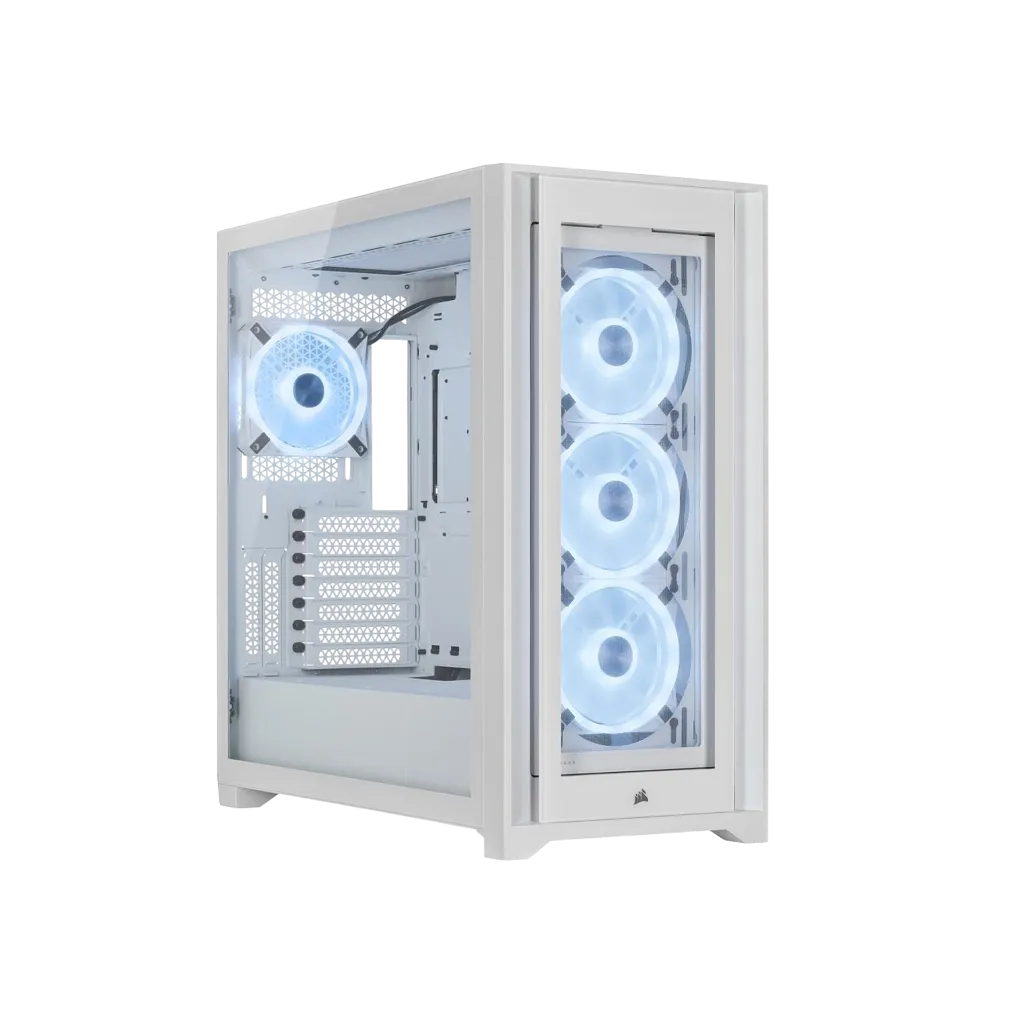 حالة Corsair 5000X QL RGB متوسطة البرج – بيضاء