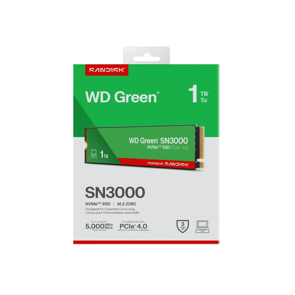 WD GREEN SN3000 1TB NVMe SPEED 6000MB/s