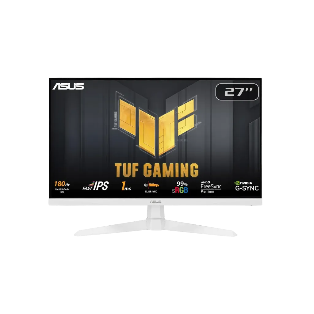 [100069] شاشة الألعاب ASUS TUF Gaming VG279Q3A-W مقاس 27  بوصة – اللون الأبيض (FHD, 180Hz, 1ms)