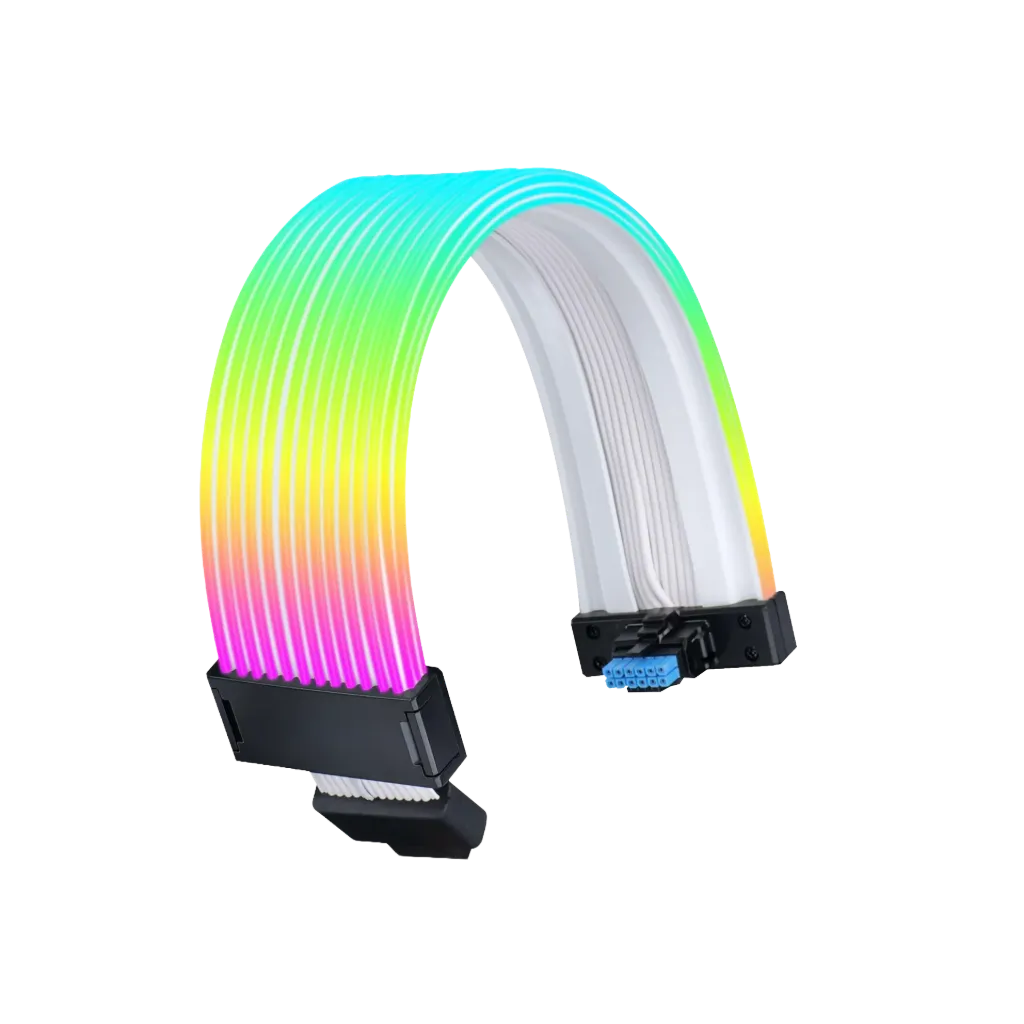 White ARGB 12+4-Pin (12VHPWR) Cable Extension – White