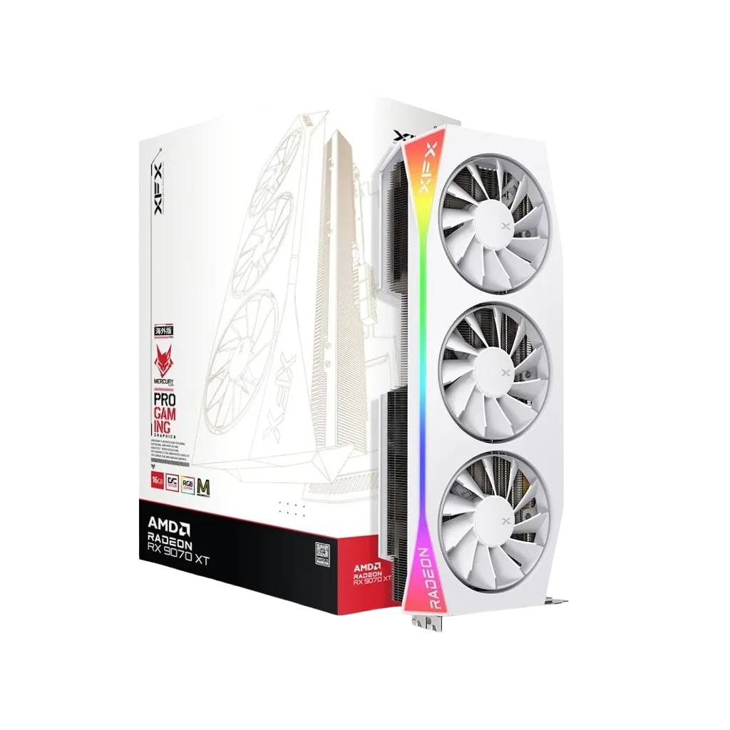 كرت شاشة - XFX MERCURY AMD Radeon RX 9070 XT OC 16GB White
