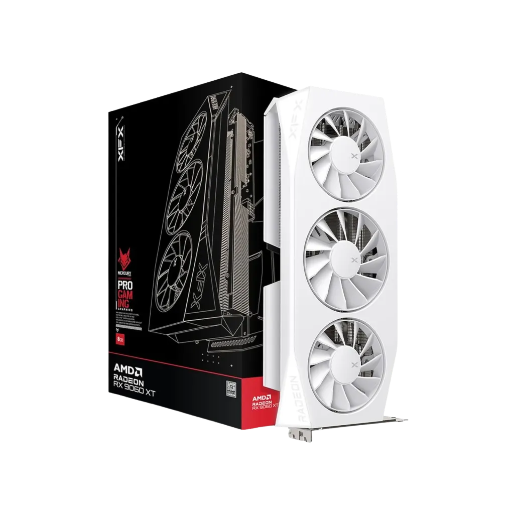Graphics Card - XFX Mercury AMD Radeon RX 9060 XT OC Gaming Edition 16GB - White