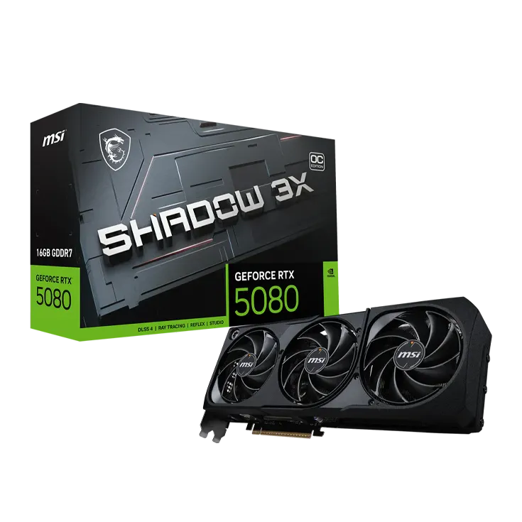 كرت شاشة - MSI GeForce RTX 5080 16GB Shadow 3X OC