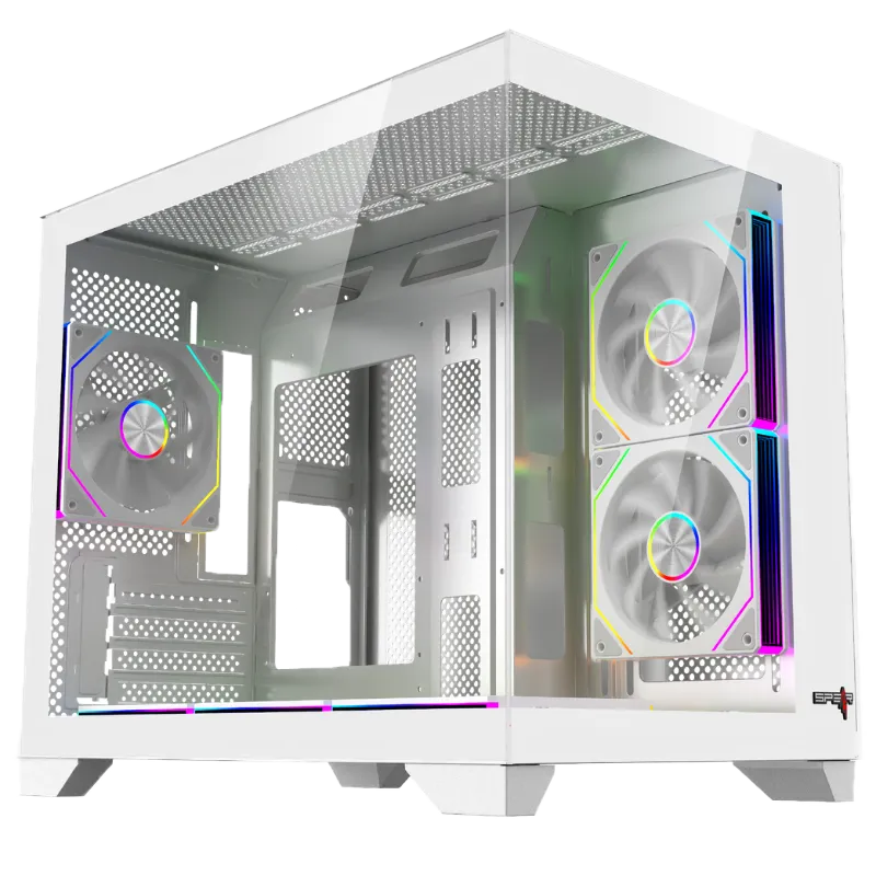 Spear Covid 55 Mini ARGB mATX White Compact Gaming PC Case
