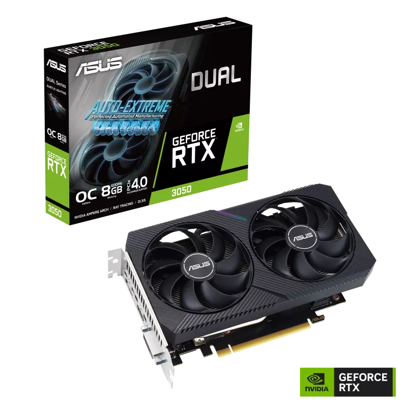 ASUS Dual GeForce RTX 3050 V2 OC Edition 8GB GDDR6 Graphics Card