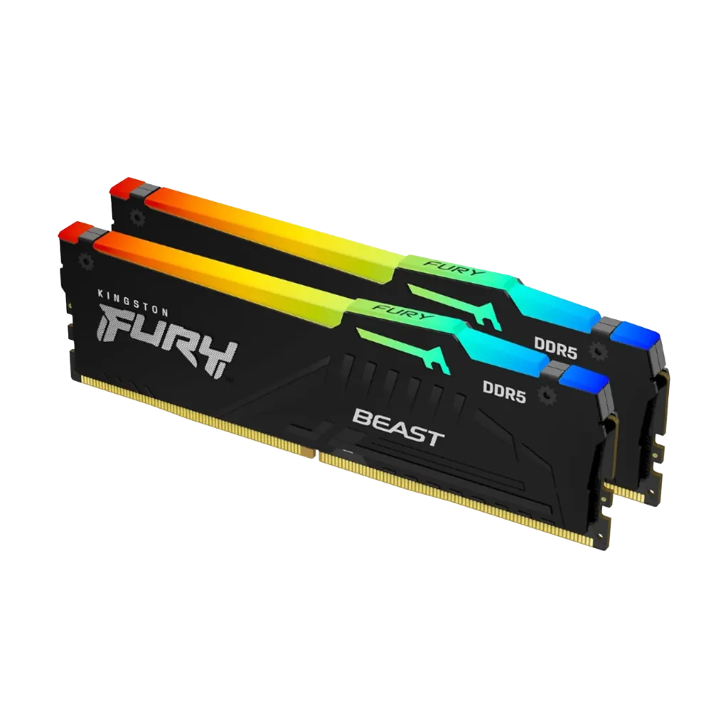 Kingston FURY Beast RGB 32GB (2x16GB) DDR5 6400MHz CL32 Memory Black