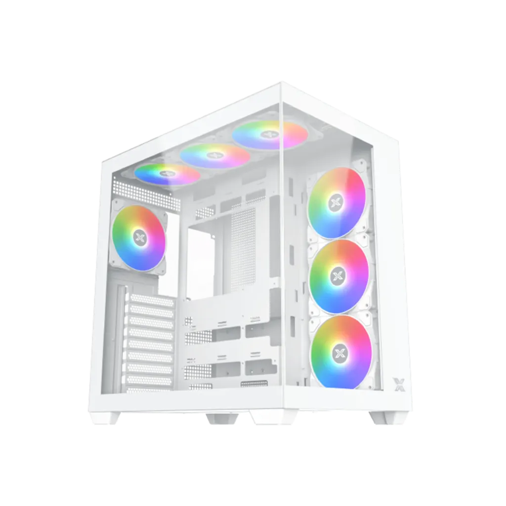 CASE Xigmatek EN45837 Aqua V Air Arctic ARGB Mid-Tower ATX 7 FAN White