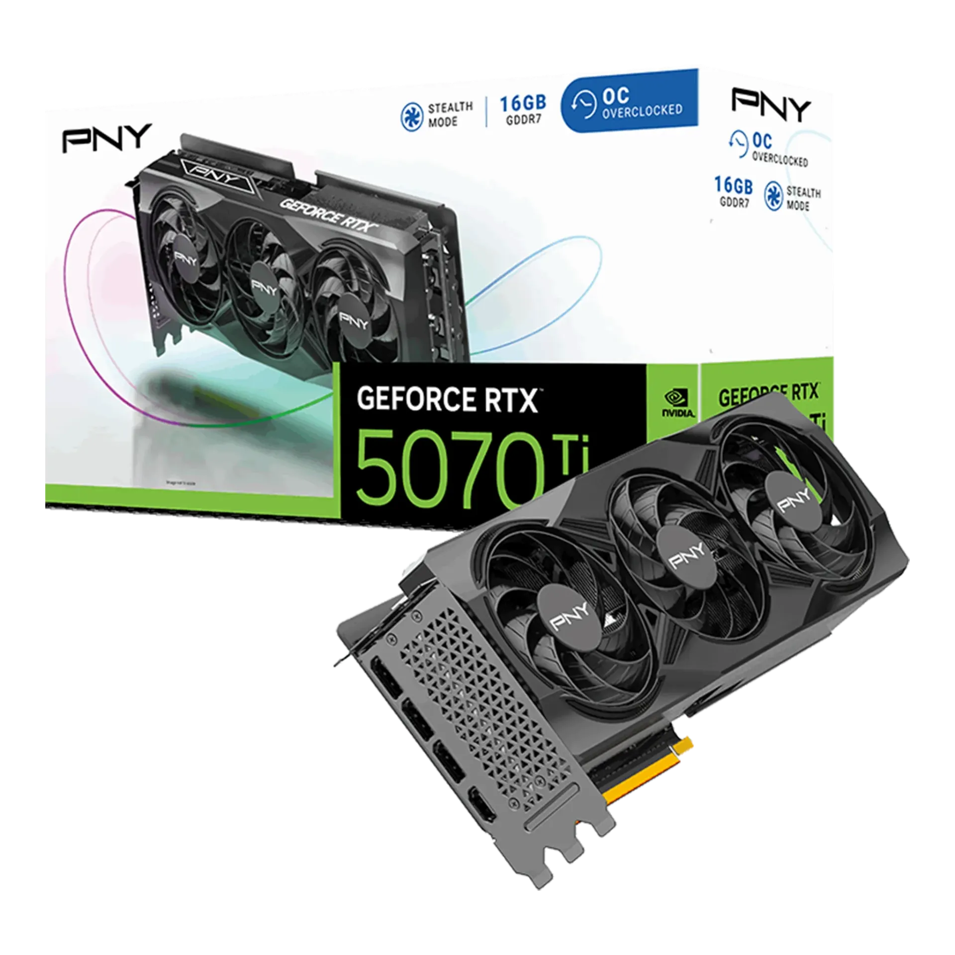 PNY GeForce RTX 5070 Ti Overclocked Triple Fan Graphics Card
