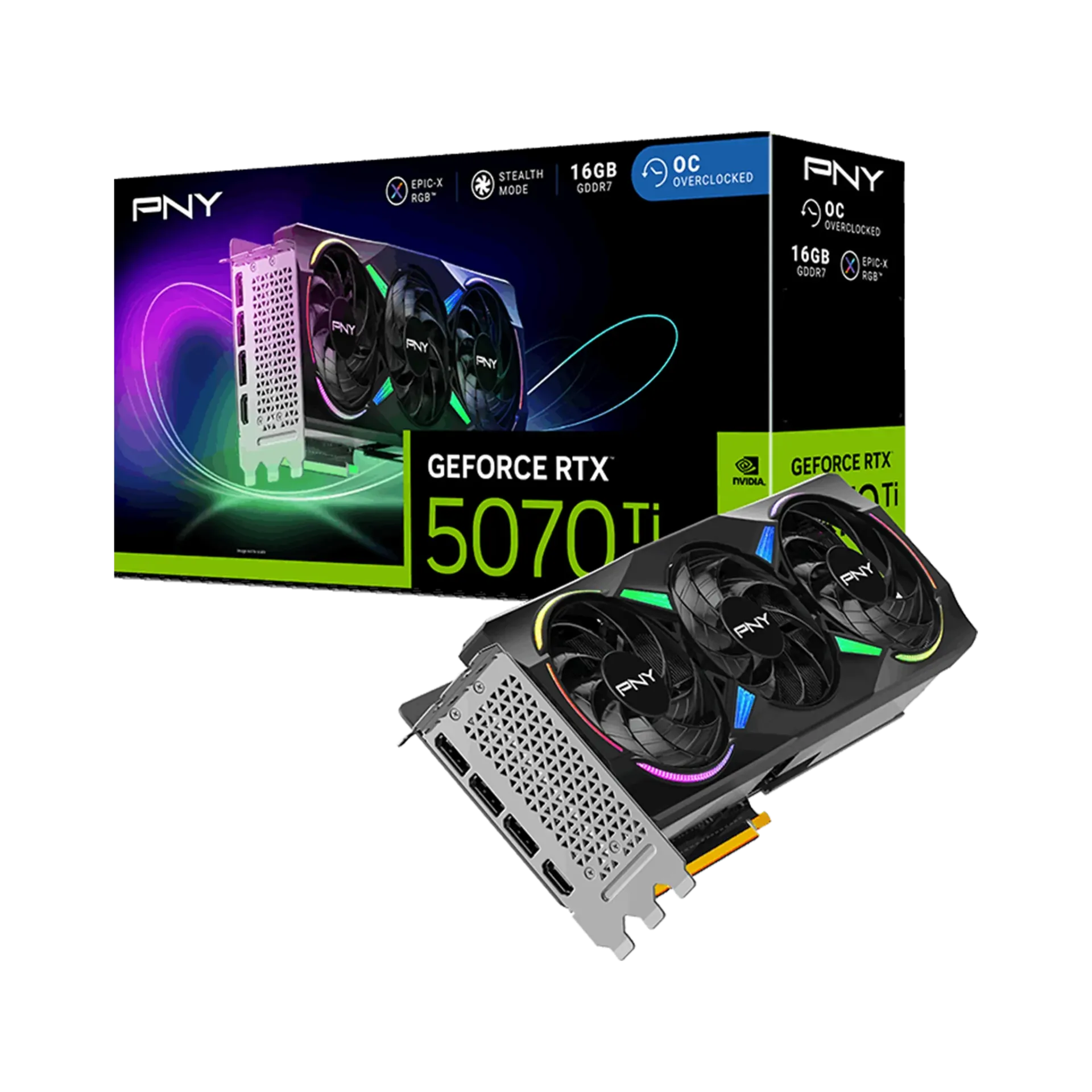 PNY GeForce RTX 5070 Ti ARGB EPIC-X RGB Overclocked Triple Fan GPU