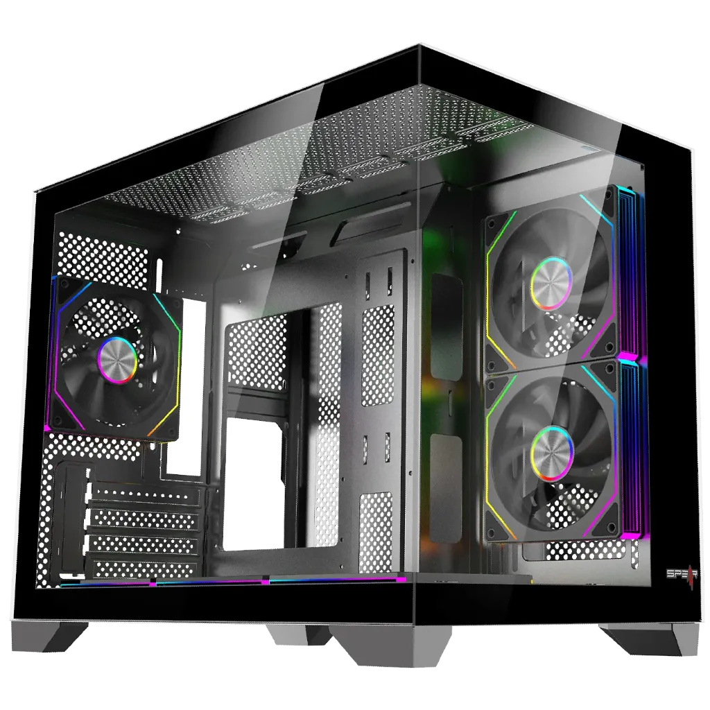 Spear Covid Mini ARGB mATX Black Compact Gaming PC Case