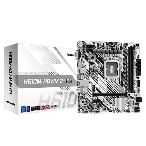 مذربورد ASRock H610M-HDV/M.2+ D5  أبيض