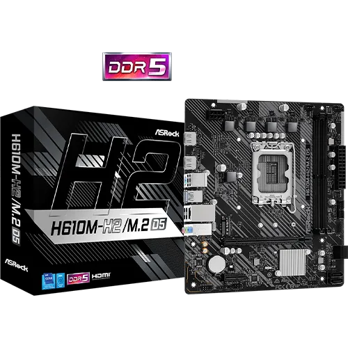 ASRock H610M-HDV/M.2+ D5 Motherboard Black