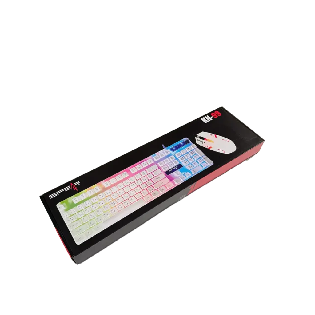 لوحة مفاتيح الألعاب سبير SPEAR-21 RGB Rainbow KN99 – أبيض