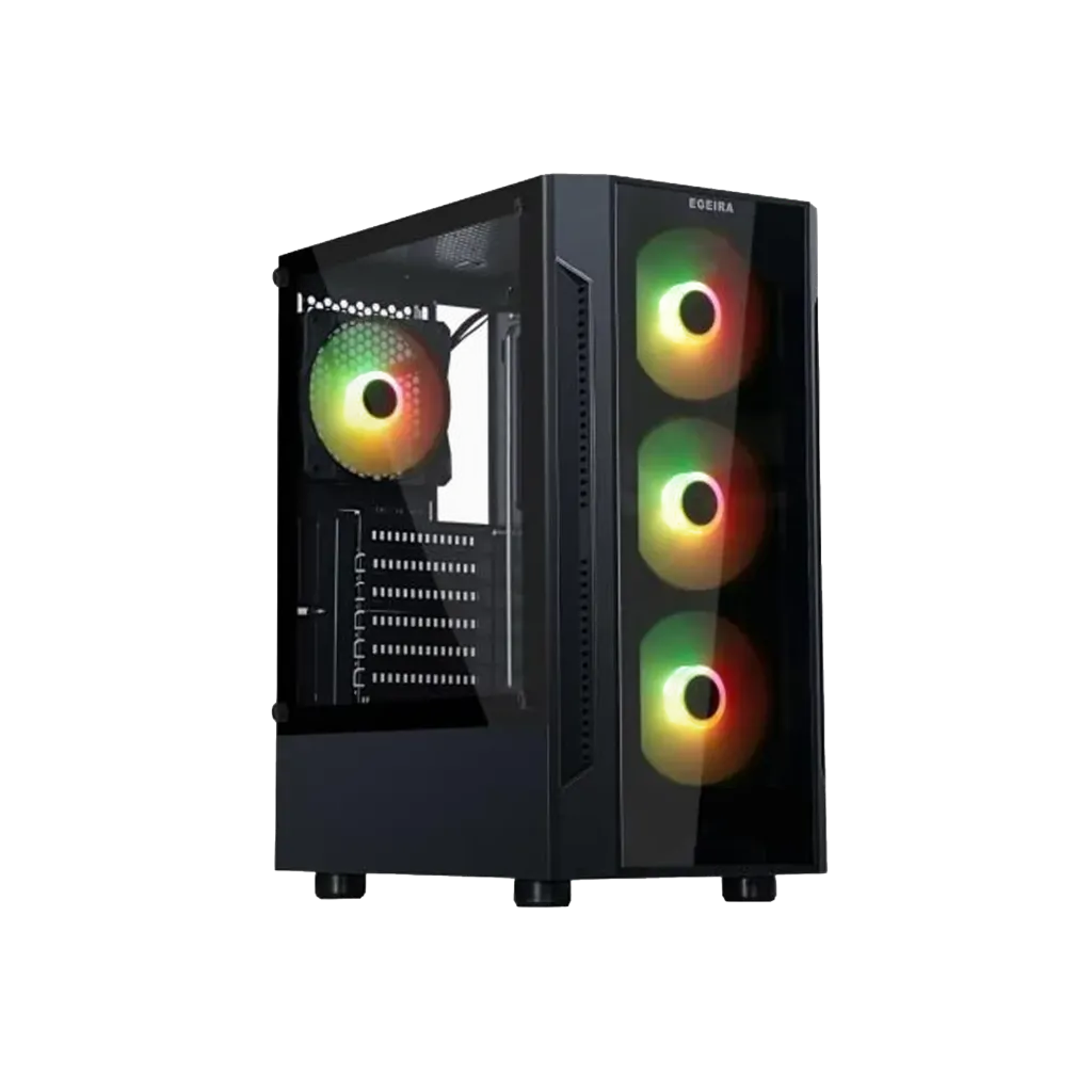كيس الألعاب EGEIRA Phantom ARGB – أسود (Mid Tower)