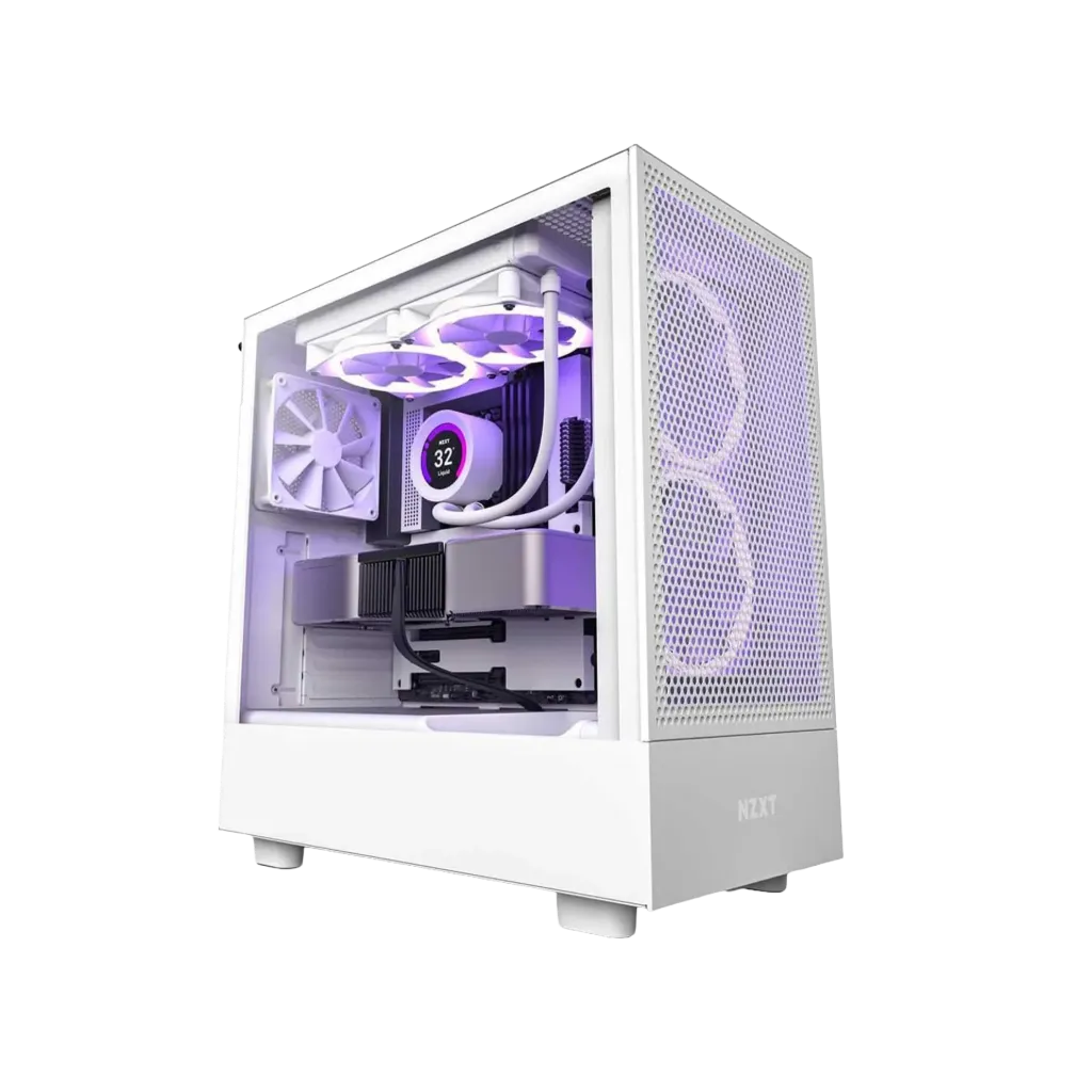 NZXT H5 Flow RGB Mid-Tower Case – White