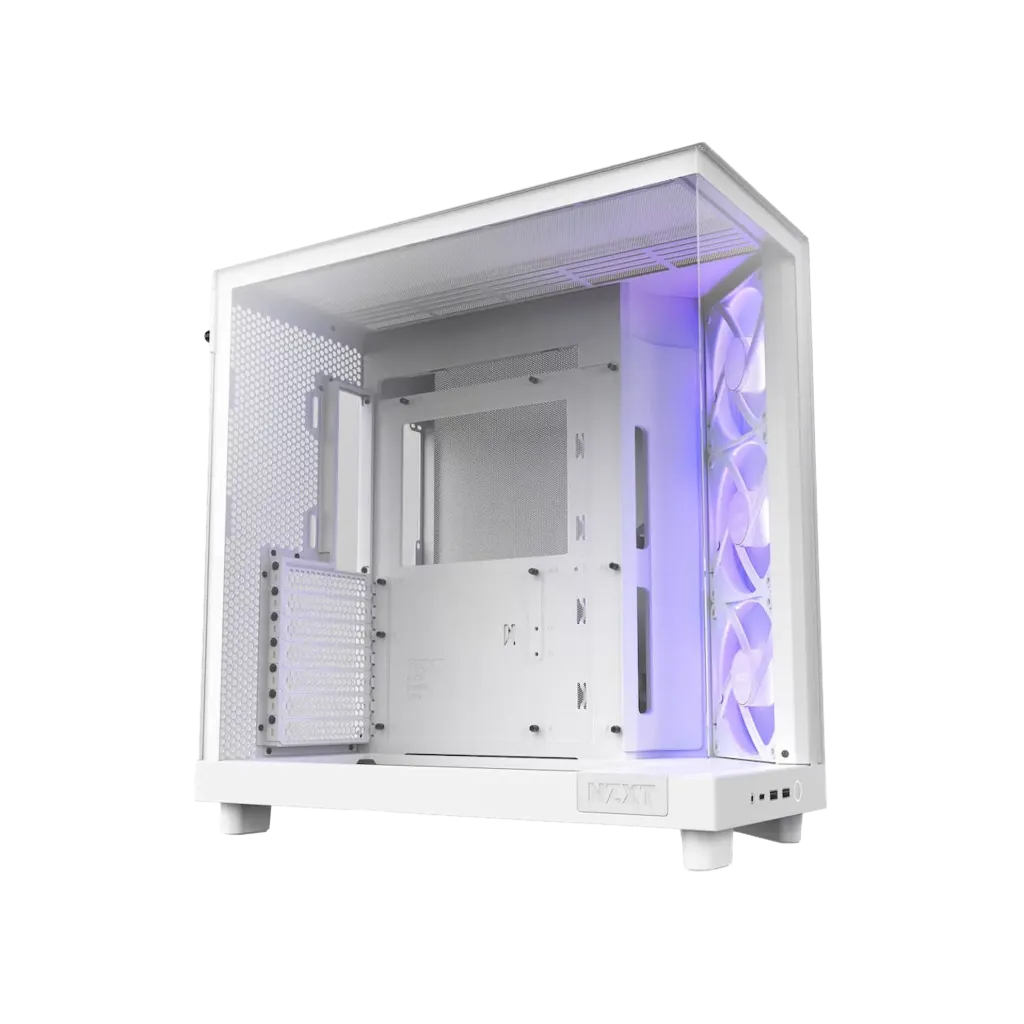 NZXT H6 Flow RGB Dual-Chamber Mid-Tower Case – White