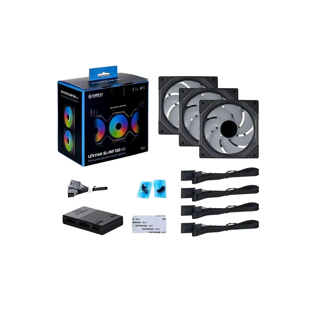 مجموعة مروحة ثلاثية Lian Li UNI SL-Infinity 120 RGB – أسود