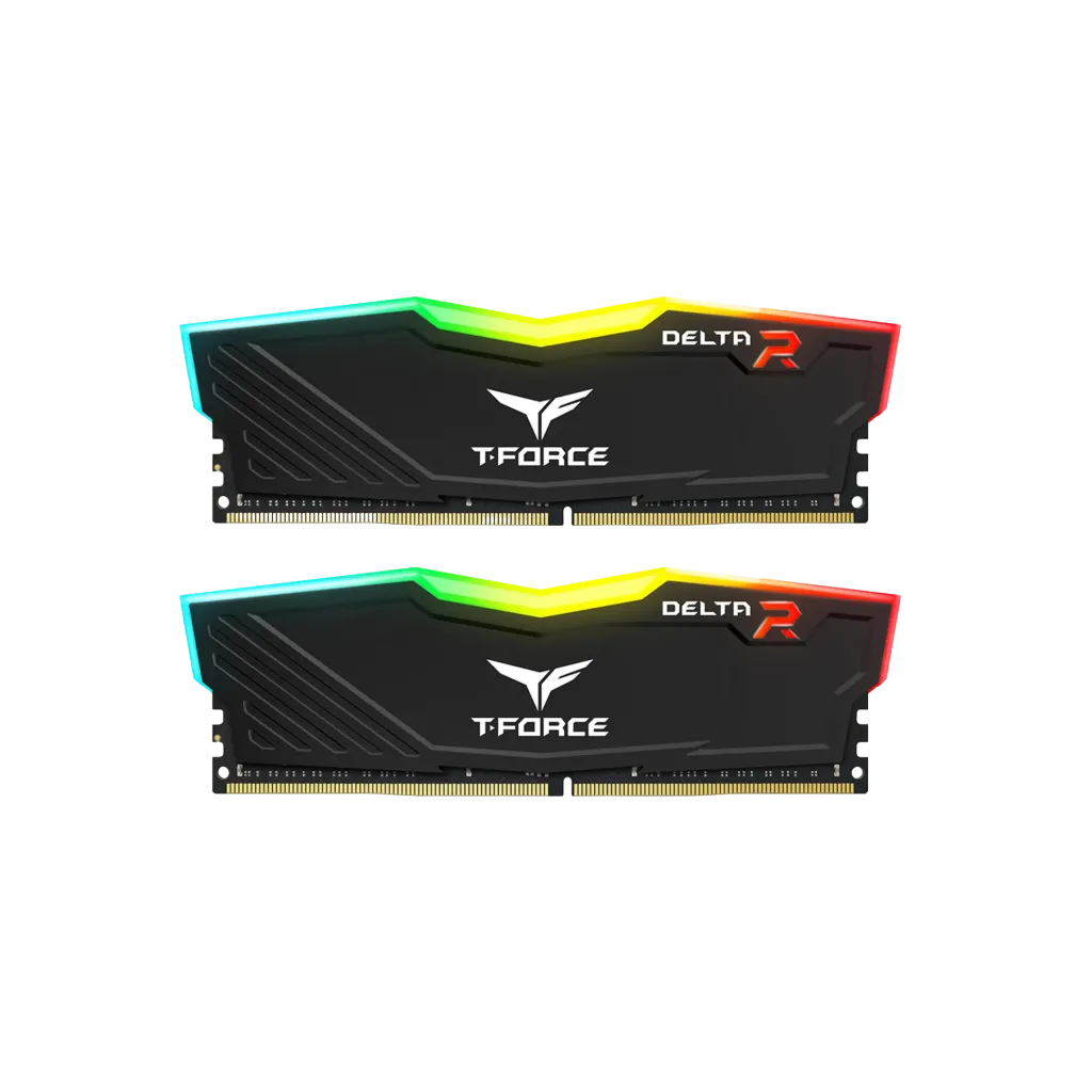 ذاكرة T-Force Delta RGB Black سعة 16  جيجابايت (2x8GB) DDR4 3200MHz
