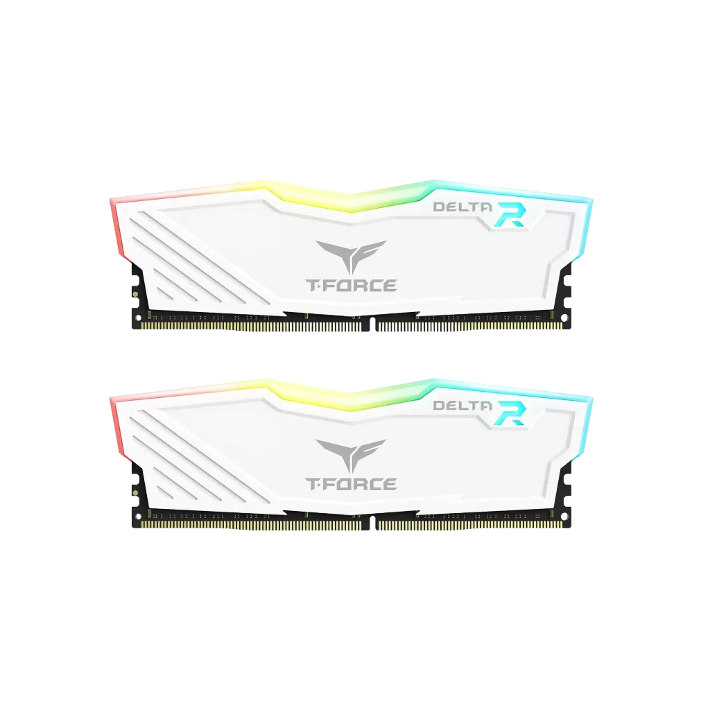ذاكرة T-Force Delta RGB White سعة 16 جيجابايت (2x8GB) DDR4 3200MHz