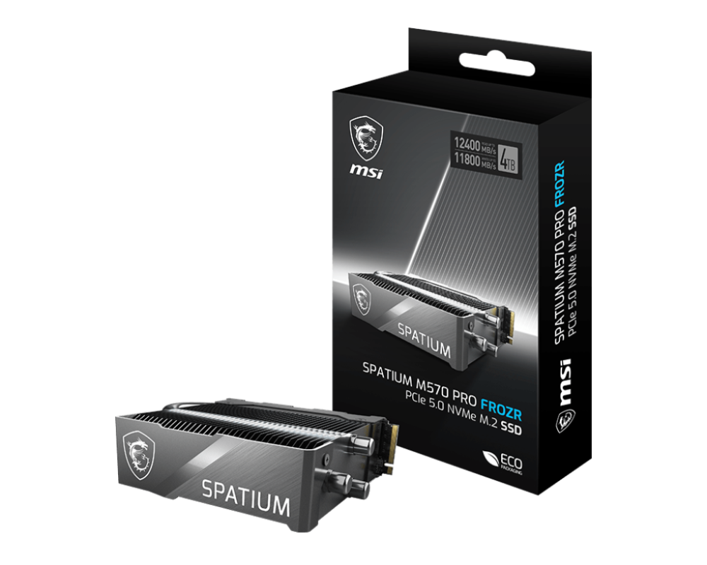 MSI Spatium M570 2 TB PCIe 5.0 NVMe M.2 HS Internal SSD with Heatsink, Up to 10000Mbps Sequential Read & 10000 Mbps Write Speeds, 3D NAND Flash, PHISON E26, 1.6 Million Hours MTBF | S78-440Q560-P83