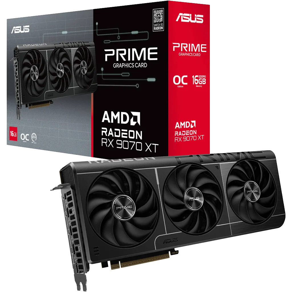 Graphics Card - ASUS Prime Radeon RX 9070 XT OC Edition 16GB GDDR6