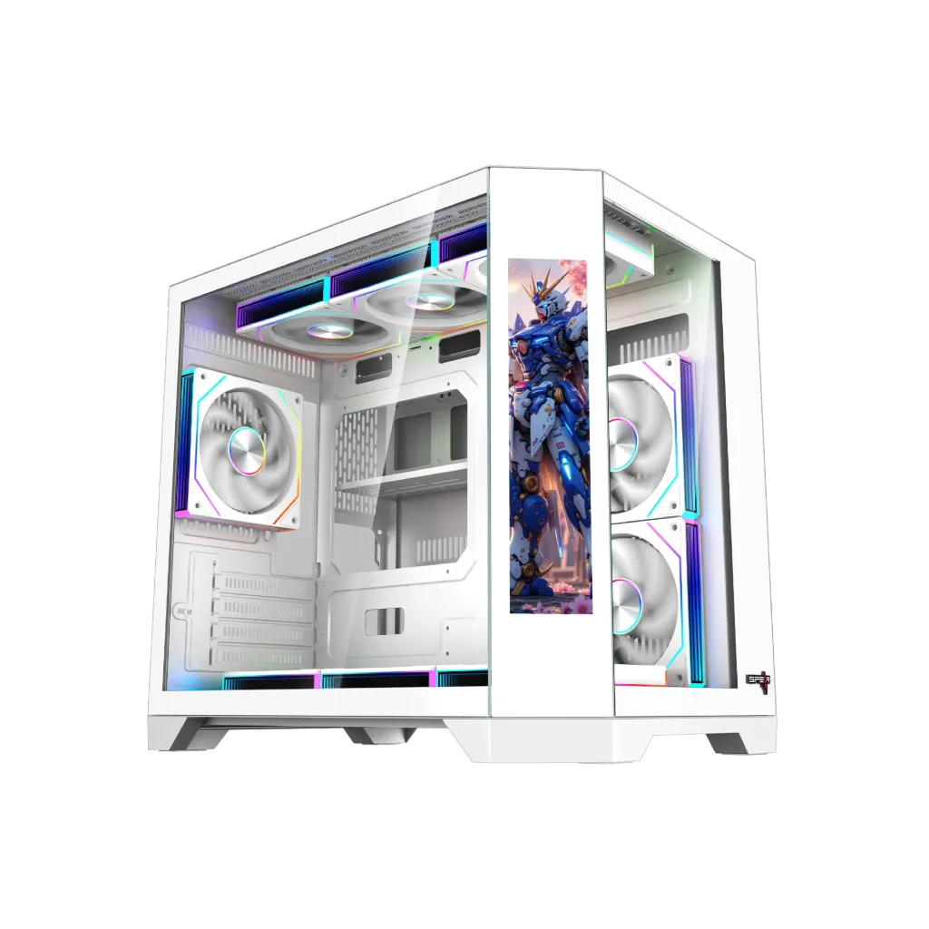 كيس SPEAR DOST 60 Mini mATX مع شاشة ARGB - أبيض